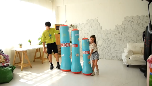 Punching Bag Samsak Tinju Anak Pompa PVC 120cm Inflatable Ringan & Aman dengan Indikator Target