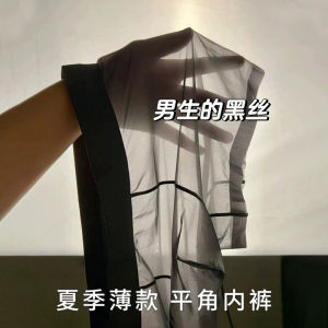 กางเกงชั้นในชายผ้าไหมน้ำแข็งบางฤดูร้อน ไร้ตะเข็บ ทรงสี่เหลี่ยมโปร่งใส กางเกงชั้นในชายไซส์ใหญ่ ทรงเอโร 2025 ใหม่ กางเกงชั้นในชายทรงเอโร