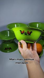 12 pcs mangkok plastik ayam jago/ mangkok plastik murah (MANGKOK SASHA JAGO HIJAU)
