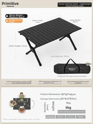 The Primitive | Camping Folding Aluminum Portable Table