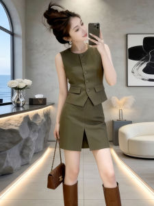 Y6Y | Women Sleeveless Vest Dress Two-piece Set Trendy Korean Style