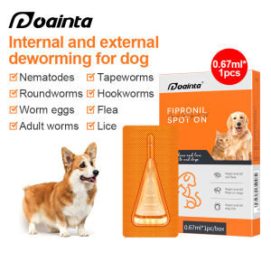 PUAINTA Pets Spot-on Fipronil External Dewormer for Dogs and Cats Flea & Tick Lice Mites for Cat Dog Roundworm Hookworm Whipworm Remove