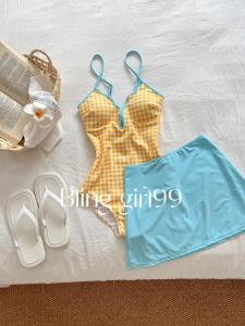 Bộ Đồ Bơi Pure Desire Style Salted Cheese Dopaamine Mới Dành Cho Nữ Quần Áo Bơi Lội Váy Hai Mảnh Vải Polyester Đi Biển Và Tắm Suối Nước Nóng