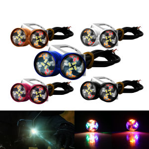 KEVANLY | 2pcs 5 Color Flash Motorcycle Mini Eagle Eye Strobe Light Daytime Running Backup Signal Fog Lights Colorful Indicator Blinker