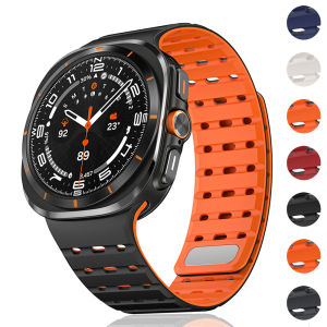 Soft Magnetic Silicone Band for Samsung Galaxy Watch Ultra 2 2025 2024 47mm Breathable Sport Strap Replacement Parts DIY Set