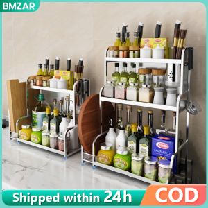 2/3 Layer Stainless Steel Kitchen Rack: Storage Solutions for Spices, Seasonings, Knives & Cutting Boards