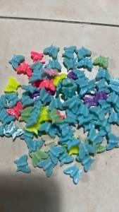 100 pcs butterfly beads mix pastel color size 11 mm for diy beading crafst