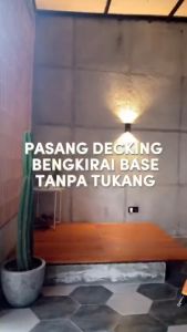 Decking Tile Bengkirai Base - Rangka PVC-Praktis / Lantai Kayu Asli / Lantai Outdoor