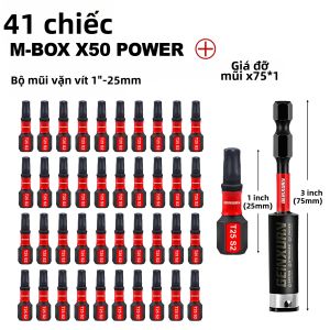 Bộ Tua Vít Từ Tính Geinxurn T25 Impact Tough Đầu Vít Sao Bằng Thép Hợp Kim S2 # 25 Đầu Vít Torx Kèm Hộp Đựng M-Box Có Thể Tháo Rời