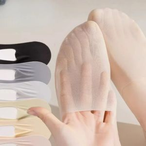 Ultra-thin Invisible Low Cut Socks Breathable Ice Silk Boat Socks Summer Silicone Anti-slip Mesh Solid Socks