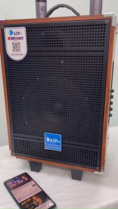 Loa kéo Bluetooth chính hãng AZPROAZ-V10-A Bass 25 thùng gỗ cao cấpkèm 2 mic không dây