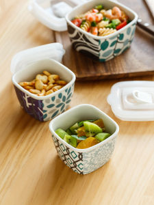 Bát Đựng Cơm Bằng Gốm Sứ Kaidaiyu Có Nắp Đậy Cách Ly Không Khí Dùng Trong Nhà Bếp Hộp Đựng Cơm Dùng Trong Lò Vi Sóng Hộp Đựng Cơm Trưa