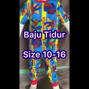 BAJU TIDUR BUDAK SIZE 10-16 LENGAN PANJANG / LENGAN PENDEK KIDS PYJAMAS BAJU TIDUR BUDAK LELAKI BAJU TIDUR BUDAK PEREMPUAN