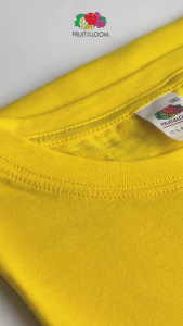 Fruit of the Loom New Classic T-Shirt For Men & Women Round Neck 100% Cotton Corporate Collection Basic Plain Tee Yellow