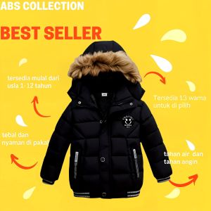JAKET ANAK PEREMPUAN/LAKI" 1-12 WINTER/GELEMBUNG BULU KEPALA LEPAS