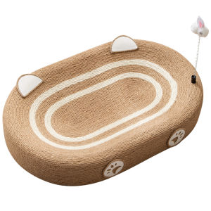 HELLOLEIBOO | Sword Grass Durable Non Shedding Integrated Cat Scratching Pad Bed Large Round