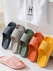 Minimalist Stripes Slippers Household Cheap Eva Soft Non-Slip Deodorant Slippers for Guests Baby Boy and Girl Summer