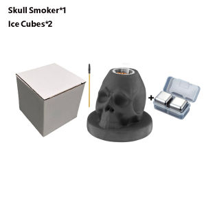 Cocktail Smoker Kit Skull-Shaped Smoke Infuser Ceramics Whiskey Smoker Kit With Wood Chip Tools Bar Cocktail The Best Gift