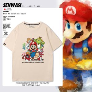 senwdsi | Super Mario Game Inspired Pure Cotton Short Sleeve T-Shirt