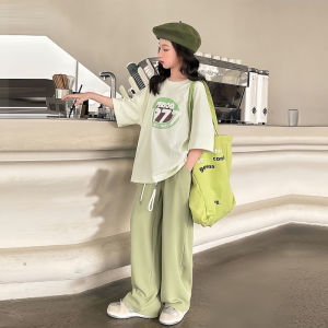 Girls Summer Outfit Set 2025 New Fashion Childrens Clothes Short Sleeve Two-Piece Set Cotton Material Daily Wear for Big Kids