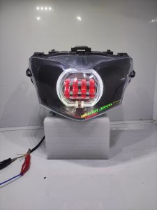 LAMPU TEMBAK BILED 4 LENSA SUPRA X 125 HELM IN FI 2011 CUSTOM DAYMAKER 4 LENSA TERANG