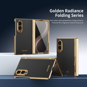 szhaiyu | Shockproof Protective Leather AG Matte Case For Samsung Galaxy Z Fold 4 5 6 7 8 Ultra Tempered glass screen protector Hinge Full