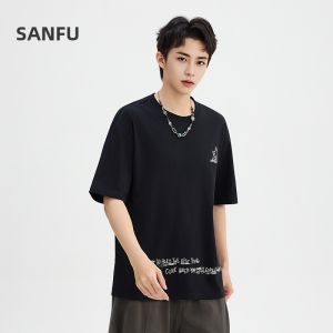 SANFU | Áo Thun Nam Tay Ngắn Mùa Hè Mới Có Hình Mèo Bông