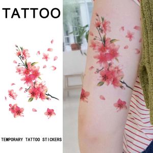 1Pc Cherry Blossom Temporary Tattoo Sticker Long-lasting and Waterproof Realistic Fake Tattoos for Man and Women For Arm Leg