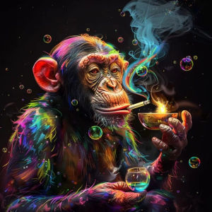 500/1024PCS Jigsaw Puzzle Gorilla With Cigarette Urban Wildlife Art For Adults Stress Relief Relaxing Hobby Brain Teaser Gift