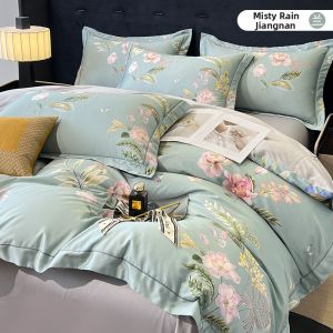 High-Thread Count Digital Sateen Print Bedding Set Single Bed Skirt