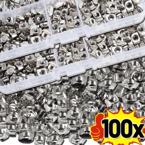 50/100ชิ้น M5สำหรับ20ชุดค้อนรูปตัว T-Nut แบบเลื่อนได้น็อตข้อต่อสำหรับการขึ้นรูปอลูมิเนียมอุปกรณ์ฮาร์ดแวร์ DIY