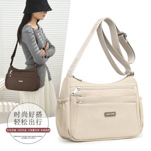 กระเป๋าสะพายข้างผ้าอ็อกซ์ฟอร์ดขนาดใหญ่แบบลำลองสำหรับผู้หญิง น้ำหนักเบา สไตล์ใหม่ปี 2024 กระเป๋าสะพายข้างผ้าใบขนาดกลางสำหรับทุกวัย