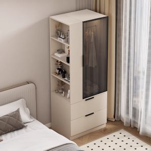 Bedside Storage Cabinet Bookshelf Wardrobe Combined