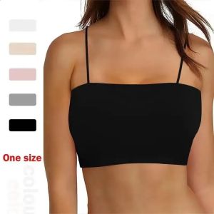 Women Sling Tube Top Bra Top Breathable Chest Pad Wearing Underwear Strapless Blouse Tube Top Bandeau Top