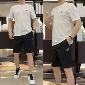 Bộ Đồ Thể Thao Mùa Hè Thoáng Khí Bằng Lụa Băng Cho Nam Bộ Đồ Hai Mảnh Tay Ngắn Quần Short Co Giãn Cao Khô Nhanh Thoải Mái