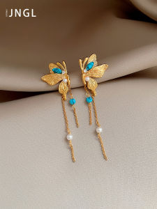 New Chinese Style Heavy Working Gold Butterfly Pearl FringeWomens Earring2025 New Elegant SensationEarringsJing Leeb Brand