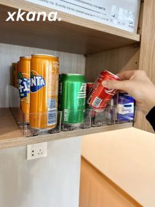 Automatic Slide Rail Refrigerator Beverage Pusher Deep Freezer Storage Organizer Cold Drink Cabinet Cola Booster Home Use