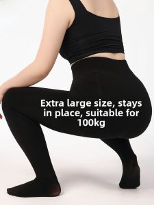 miiow | Thickened Fleece Winter Leggings Plus Size Womens Tights M200 Pounds Black Base Layer Pants Stockings Cat Man Brand