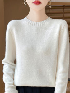 เสื้อสเวตเตอร์ถักผ้าขนสัตว์คอตั้งทรงหลวมสำหรับผู้หญิง คอลเลกชั่นฤดูใบไม้ร่วงปี 2025 เสื้อเชิ้ตแฟชั่นสวมใส่ด้านใน