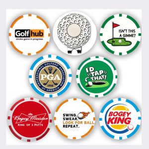7 Pcs PGA Golf Ball Markers with Magnetic Hat Clip - Golf Poker ABS Markers for Golf Hat Perfect for Fathers Day