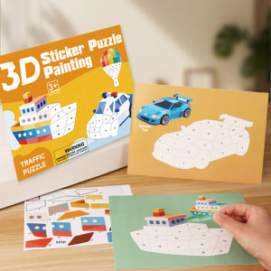 New 3D Puzzle Stickers Number Matching Puzzle Sticker Creative DIY Puzzle Sticker Painting Set (8 Patterns) Child Focus Training