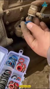 Oring Set Seal 100Pcs Cincin Baut Karet Tembaga Oring Kit Penutup Saluran Minyak - 6704