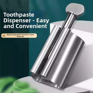 Stainless Steel Toothpaste Dispenser Lazy Squeezer Ins Style Toothpaste Holder Home Use Skincare Product Squeezer