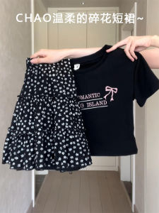 Váy Ngắn Chữ a Màu Đen Cạp Cao Cho Nữ Mùa Thu Mới Váy Ngắn Họa Tiết Hoa Cỡ Nhỏ Thường Ngày Váy Ngắn Kiểu Bánh