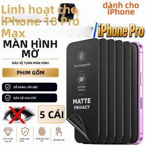 NNBILI 5 Miếng Dán Bảo Vệ Màn Hình Mờ Bảo Mật Cho iPhone Pro Max 12 13 Mini Chống Trầy Xước Chống Vân Tay Phim Gốm