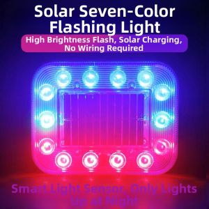 Solar Flashing Warning Light LED Tail Light