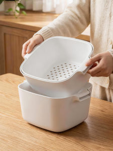 youqin | Double Layer Drainage Basket for Washing and Filtering Fruits & Vegetables