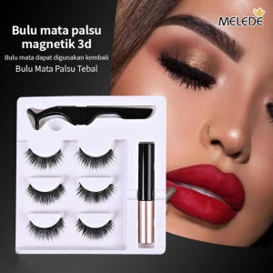 MELEDE Magnet Bulu Mata Magnetik Set Magnetik 3D 3 Pasang Bulu mata Magnet 1set 3pasang /Eyelash magnetic /Bulu mata palsu