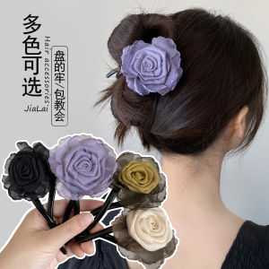 Early Autumn Rose Dry Ball Hair Clip Womens Elegant Twist Back Hair Clip Hair Accessories Hairpin Wedding Party Commute