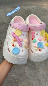 Sandal Wanita WedgesBaim Tinggi EvaRubber  Sol Tebal Ringan Tali Belakang Fashion